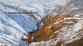  Presentation with mountain snow - PPT theme consisting of amazing-view-of-endless-snow and a light blue colored foreground