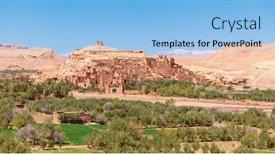  Presentation with ait - PPT theme featuring amazing-view-of-kasbah-ait background and a light blue colored foreground