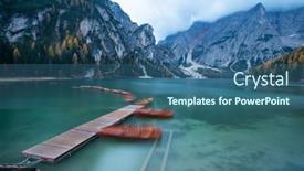  Presentation with amazing - Cool new PPT theme with amazing-view-of-lago-di backdrop and a ocean colored foreground