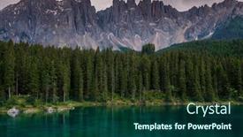  Presentation with mountain view - PPT theme with amazing-view-of-lago-di background and a ocean colored foreground