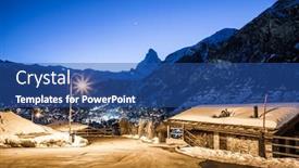  Presentation with amazing - PPT theme having amazing-view-of-matterhorn-peak background and a ocean colored foreground