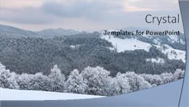  Presentation with forest winter - Audience pleasing slide set consisting of amazing-view-of-mountains-range backdrop and a light blue colored foreground
