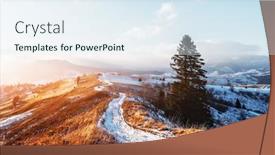  Presentation with road light - Audience pleasing slide set consisting of amazing-view-of-mountains-range backdrop and a sky blue colored foreground