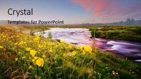  Presentation with river valley - Slide set enhanced with amazing view of river background and a light blue colored foreground