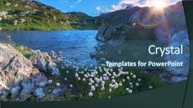  Presentation with water top view of amazon - Colorful theme enhanced with amazing view of small lake backdrop and a  colored foreground