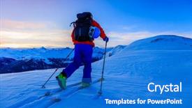  Presentation with skiing - Beautiful slides featuring amazing view of swiss famous backdrop and a  colored foreground