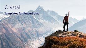  Presentation with amazing - Presentation consisting of amazing-view-on-monte-bianco background and a sky blue colored foreground