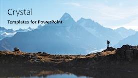  Presentation with lac - Audience pleasing PPT theme consisting of amazing-view-on-monte-bianco backdrop and a light blue colored foreground