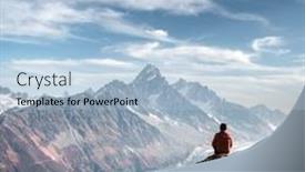  Presentation with amazing - Presentation theme featuring amazing-view-on-monte-bianco background and a light blue colored foreground