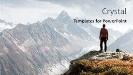  Presentation with amazing - Slide set consisting of amazing-view-on-monte-bianco background and a lemonade colored foreground