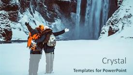  Presentation with amazing - Slides featuring amazing-view-on-skogafoss-waterfall background and a sky blue colored foreground