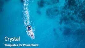  Presentation with clear water - Beautiful presentation featuring amazing view to yacht swimming backdrop and a teal colored foreground