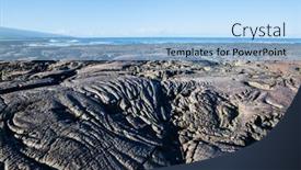  Presentation with hawaiian volcano - Audience pleasing presentation consisting of amazing-volcanic-hawaiian-beach backdrop and a light blue colored foreground