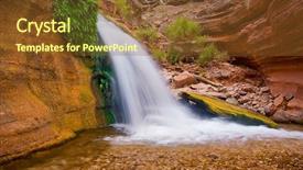  Presentation with waterfall - Presentation having amazing waterfall flows through desert background and a tawny brown colored foreground