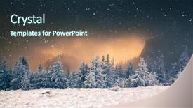  Presentation with winter scene - Amazing slides having amazing winter sunrise through fog in the mountains above snowy fir trees dramatic wintry scene natural park carpathian romania europe happy new year backdrop and a tawny brown colored foreground