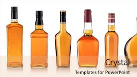  Presentation with whiskey - Cool new slide set with bourbonm - whiskey bottle isolated on white backdrop and a coral colored foreground