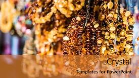  Presentation with market - Presentation design consisting of amber bracelets on market background and a gold colored foreground
