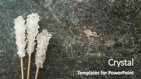  Presentation with crystal sugar - Cool new theme with amber crystal - crystallized sugar on wooden stick backdrop and a dark gray colored foreground