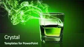  Presentation with going green - Colorful PPT layouts enhanced with amber crystal - glass of green absinth backdrop and a forest green colored foreground