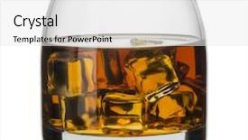  Presentation with scotch - Presentation theme featuring amber crystal - glass of scotch whiskey background and a white colored foreground