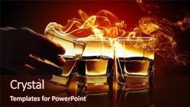  Presentation with fume - PPT layouts featuring amber crystal - hand holding one of three background and a wine colored foreground