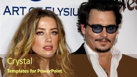  Presentation with annual gala - PPT theme enhanced with amber-heard-and-johnny-depp background and a tawny brown colored foreground