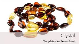  Presentation with jewelry crafts - Slide deck featuring amber jewelry on white background background and a  colored foreground