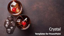  Presentation with manhattan - Theme with amber stone - manhattan cocktail with whiskey top background and a dark gray colored foreground