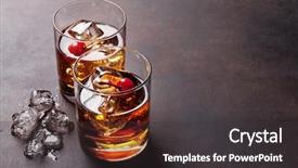  Presentation with manhattan - Audience pleasing theme consisting of amber stone - manhattan cocktail with whiskey backdrop and a dark gray colored foreground
