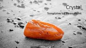  Presentation with stone - Colorful presentation enhanced with amber stone on the beach backdrop and a light gray colored foreground