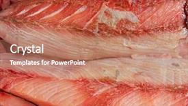  Presentation with texture - Colorful slide set enhanced with amberjack fish fillet macro texture backdrop and a coral colored foreground