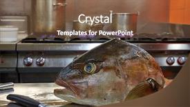  Presentation with stainless steel - Amazing slide deck having amberjack fish head fillet process backdrop and a tawny brown colored foreground