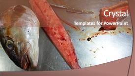  Presentation with stainless steel - Cool new presentation theme with amberjack fish head fillet process backdrop and a tawny brown colored foreground