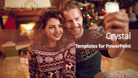  Presentation with christmas catholic advent - PPT theme featuring ambience - couple photographing christmas selfie together background and a tawny brown colored foreground