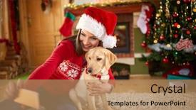  Presentation with dog house - Audience pleasing theme consisting of ambience - girl takes selfie with her backdrop and a coral colored foreground