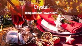  Presentation with mulled wine - Amazing presentation design having ambience - glasses of red mulled wine backdrop and a tawny brown colored foreground