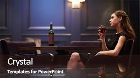 Presentation with alone - Amazing presentation design having ambience - pretty young woman in black backdrop and a wine colored foreground