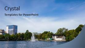  Presentation with salt lake city - Theme with ambience - stavanger cityscape with breiavatnet lake background and a teal colored foreground