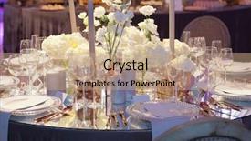  Presentation with elegant wedding - Beautiful presentation theme featuring ambience - table set for an event backdrop and a coral colored foreground
