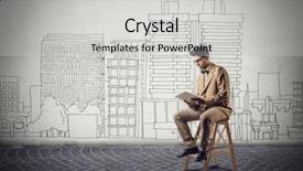  Presentation with taxi cabs new york city - Amazing PPT theme having ambient technology - building a new city backdrop and a  colored foreground