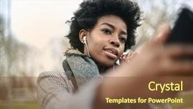  Presentation with explanation photo - Amazing slides having ambient technology - taking a photo of herself backdrop and a  colored foreground