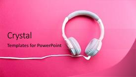  Presentation with pink white - Amazing presentation having ambient technology - white and grey headphones backdrop and a  colored foreground