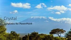  Presentation with savanna - Amazing PPT theme having amboseli-is-a-magnificent-biosphere backdrop and a light blue colored foreground