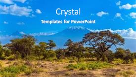  Presentation with savanna - Amazing PPT theme having amboseli-park backdrop and a teal colored foreground