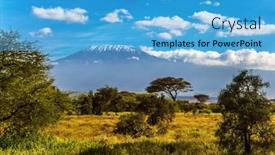  Presentation with kenya - PPT theme with amboseli-park background and a teal colored foreground