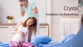  Presentation with pregnant labor - Beautiful slides featuring labor mobility - pregnant woman with husband backdrop and a lemonade colored foreground