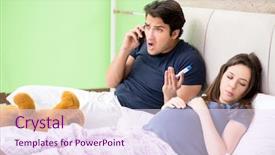  Presentation with pregnant - Amazing PPT theme having maternal emergency - young husband looking after his backdrop and a sky blue colored foreground