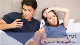  Presentation with husband and wife 3 d - Slide set consisting of maternal emergency - young husband looking after his background and a ocean colored foreground