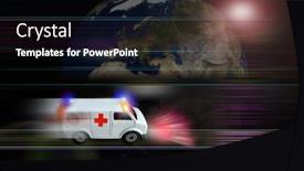  Presentation with ambulance - Colorful presentation theme enhanced with ambulance-concept-a-help and a  colored foreground