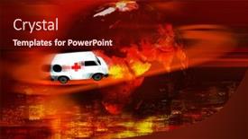  Presentation with ambulance - Beautiful presentation design featuring ambulance-concept-a-help and a  colored foreground